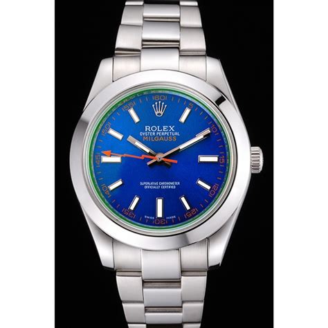rolex replica milgauss quadrante blu